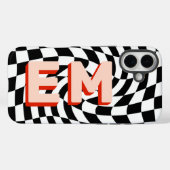 Retro Checkerboard esthetisch monogram Case-Mate iPhone Case (Achterkant (horizontaal))
