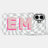 Retro Checkerboard esthetisch monogram Case-Mate iPhone Case (Achterkant (horizontaal))