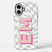 Retro Checkerboard esthetisch monogram Case-Mate iPhone Case (Achterkant)