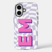 Retro Checkerboard esthetisch monogram Case-Mate iPhone Case (Achterkant)