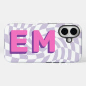 Retro Checkerboard esthetisch monogram Case-Mate iPhone Case (Achterkant (horizontaal))