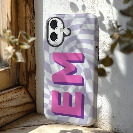 Retro Checkerboard esthetisch monogram Case-Mate iPhone Case