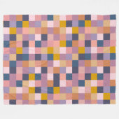 Retro Checkerboard Geometrische Aardse Paarse Warm Fleece Deken (Voorkant (Horizontaal))