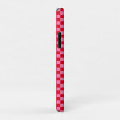 Retro Checkerboard Geruit Patroon Roze Sinaasappel Case-Mate iPhone Case (Achterkant/rechts)