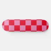 Retro Checkerboard Geruit Patroon Roze Sinaasappel Persoonlijk Skateboard (Horizontaal)