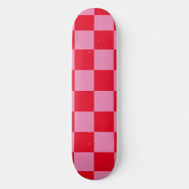Retro Checkerboard Geruit Patroon Roze Sinaasappel Persoonlijk Skateboard