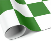 Retro Checkerboard - Groene Kerstmis Cadeaupapier (Rol Hoek)