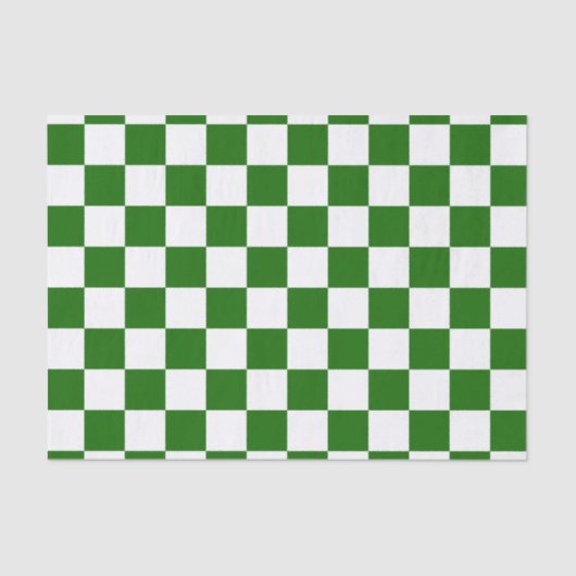 Retro Checkerboard - Groene Kerstmis Tissuepapier (Voorkant)