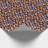 Retro Checkerboard Halloween Geesten en Pompoenen Cadeaupapier (Hoek)