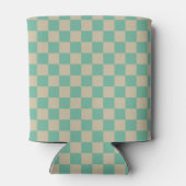 Retro Checkerboard Mint Sage Aangepast Baby shower Blikjeskoeler (Achterkant)