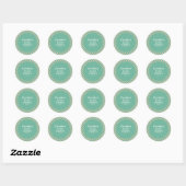 Retro Checkerboard Mint Sage Baby shower Aangepast Ronde Sticker (Vel)