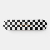 Retro Checkerboard Patroon Wit en Zwart Persoonlijk Skateboard (Horizontaal)