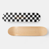 Retro Checkerboard Patroon Wit en Zwart Persoonlijk Skateboard (Horizontaal)