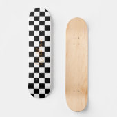 Retro Checkerboard Patroon Wit en Zwart Persoonlijk Skateboard (Voorkant)