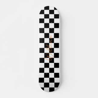 Retro Checkerboard Patroon Wit en Zwart Persoonlijk Skateboard