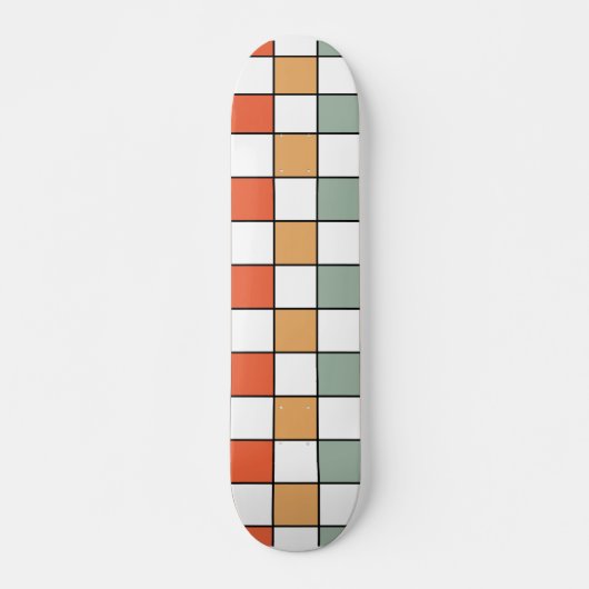 Retro Checkerboard Pattern Persoonlijk Skateboard (Voorkant)
