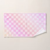 Retro Checkerboard Perzik Fuzz Roze Verloop Bad Handdoek (Handdoek)