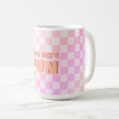Retro Checkerboard Perzik Fuzz Roze Verloop Koffiemok (Voorkant rechts)