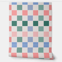 Retro Checkerboard Plaid (roze, groen, blauw)