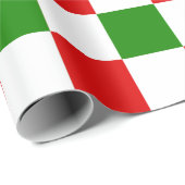 Retro Checkerboard Red en Green Kerstmis Cadeaupapier (Rol Hoek)