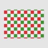 Retro Checkerboard Red en Green Kerstmis Tissuepapier (Voorkant)