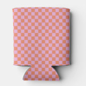 Retro Checkerboard Roze Sinaasappel Aangepaste Ver Blikjeskoeler (Achterkant)