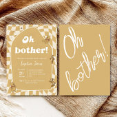 Retro Checkerboard Winnie the Pooh Baby Shower Kaart