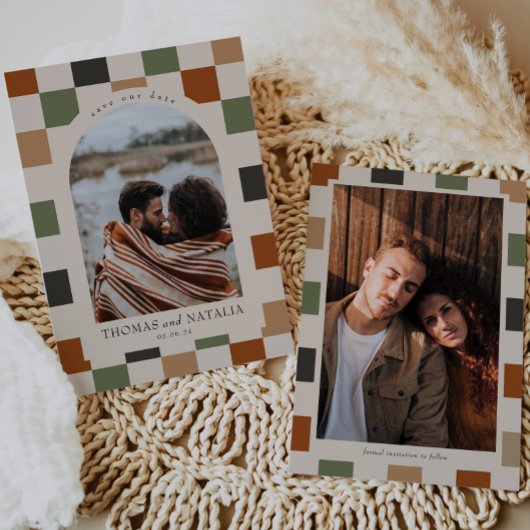 Retro Checkered, Arch Photo Sla de datum op Kaart