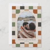 Retro Checkered, Arch Photo Sla de datum op Kaart (Voorkant)