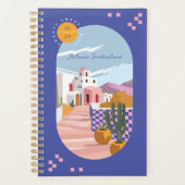 Retro Checkered Griekenland Architectuur Gepersona Planner (Voorkant)