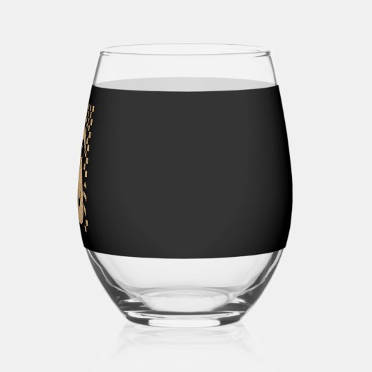 Retro Checkered Halloween Raccoon Wijnglas Zonder Voet (Links)