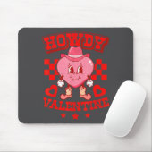 Retro Checkered Howdy Western Valentines Day Cowbo Muismat (Met muis)
