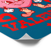 Retro Checkered Howdy Western Valentines Day Cowbo Poster (Hoek)