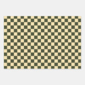 Retro Checkered in Olive Green and Cream Inpakpapier Vel (Voorkant)