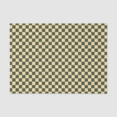 Retro Checkered in Olive Green and Cream Tissue Pa Tissuepapier (Voorkant)