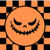 Retro Checkered Jack-O'-Lantern Halloween Sleutelhanger