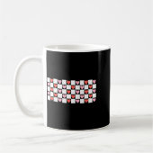 Retro Checkered Red And Nk Hearts Valentines Day  Koffiemok (Links)