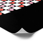 Retro Checkered Red And Nk Hearts Valentines Day  Poster (Hoek)