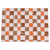 Retro Checkered Turkey Gift Bag Groot Cadeauzakje (Voorkant)