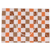 Retro Checkered Turkey Gift Bag Groot Cadeauzakje (Achterkant)