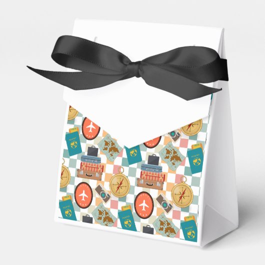 Retro Checkered Vakantie thema's Bedankdoosjes (Voorkant Zijde)