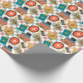 Retro Checkered Vakantie thema's Cadeaupapier (Hoek)