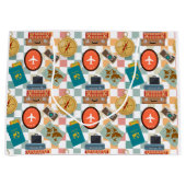 Retro Checkered Vakantie thema's Groot Cadeauzakje (Voorkant)