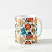 Retro Checkered Vakantie thema's Koffiemok (Voorkant rechts)