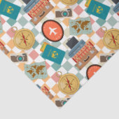 Retro Checkered Vakantie thema's Tissuepapier (Detail)