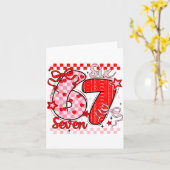 Retro Checkered Valentine Six Seven Meme 67 Viral Kaart (Gele Bloem)