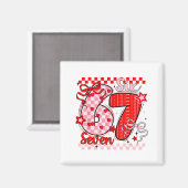 Retro Checkered Valentine Six Seven Meme 67 Viral  Magneet (Voorkant / Achterkant)