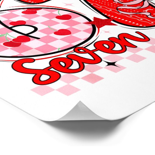 Retro Checkered Valentine Six Seven Meme 67 Viral  Poster (Hoek)