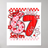 Retro Checkered Valentine Six Seven Meme 67 Viral  Poster (Voorkant)