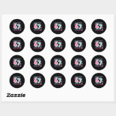 Retro Checkered Valentine Six Seven Meme 67 Viral  Ronde Sticker (Vel)
